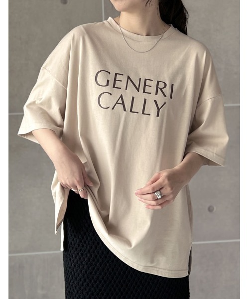 Re:EDIT(リエディ)の「オーバーサイズロゴTシャツ(Tシャツ/カットソー・レディース・ベージュ/レッド/ホワイト/ブラック・MEDIUM/LARGE)」の15枚目の写真