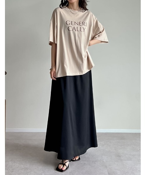 Re:EDIT(リエディ)の「オーバーサイズロゴTシャツ(Tシャツ/カットソー・レディース・ベージュ/レッド/ホワイト/ブラック・MEDIUM/LARGE)」の19枚目の写真
