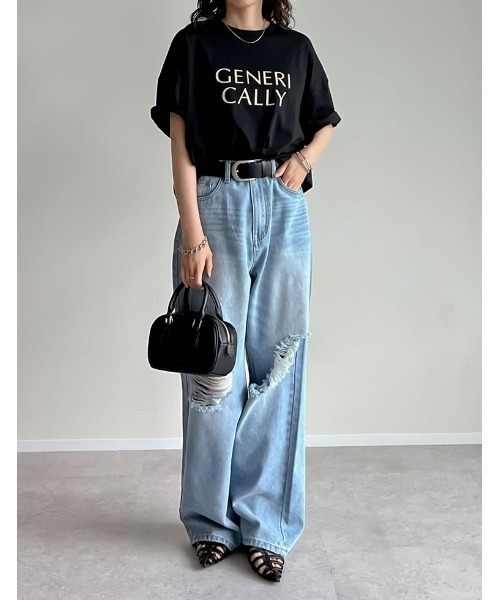Re:EDIT(リエディ)の「オーバーサイズロゴTシャツ(Tシャツ/カットソー・レディース・ベージュ/レッド/ホワイト/ブラック・MEDIUM/LARGE)」の20枚目の写真