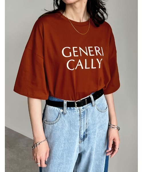 Re:EDIT(リエディ)の「オーバーサイズロゴTシャツ(Tシャツ/カットソー・レディース・ベージュ/レッド/ホワイト/ブラック・MEDIUM/LARGE)」の13枚目の写真