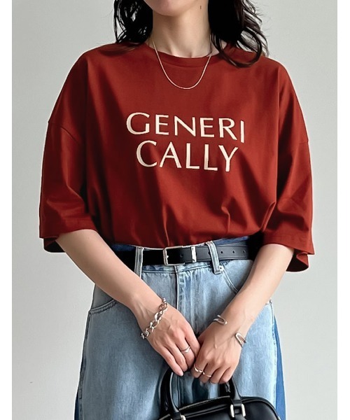 Re:EDIT(リエディ)の「オーバーサイズロゴTシャツ(Tシャツ/カットソー・レディース・ベージュ/レッド/ホワイト/ブラック・MEDIUM/LARGE)」の11枚目の写真