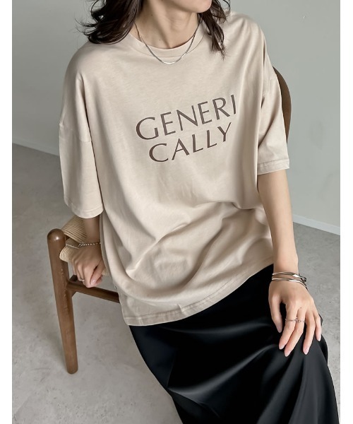 Re:EDIT(リエディ)の「オーバーサイズロゴTシャツ(Tシャツ/カットソー・レディース・ベージュ/レッド/ホワイト/ブラック・MEDIUM/LARGE)」の16枚目の写真