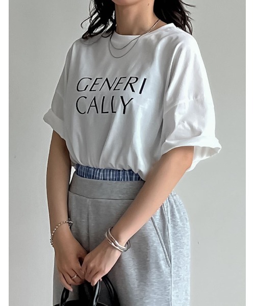 Re:EDIT(リエディ)の「オーバーサイズロゴTシャツ(Tシャツ/カットソー・レディース・ベージュ/レッド/ホワイト/ブラック・MEDIUM/LARGE)」の7枚目の写真
