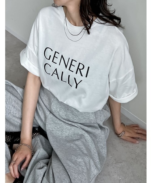 Re:EDIT(リエディ)の「オーバーサイズロゴTシャツ(Tシャツ/カットソー・レディース・ベージュ/レッド/ホワイト/ブラック・MEDIUM/LARGE)」の9枚目の写真