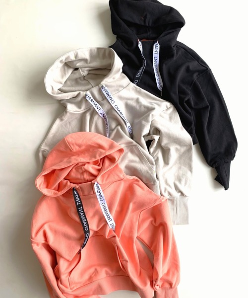 【セール】ロゴテープパーカー（パーカー）｜Q（キュー）