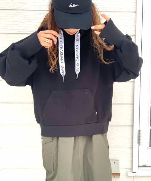 【セール】ロゴテープパーカー（パーカー）｜Q（キュー）