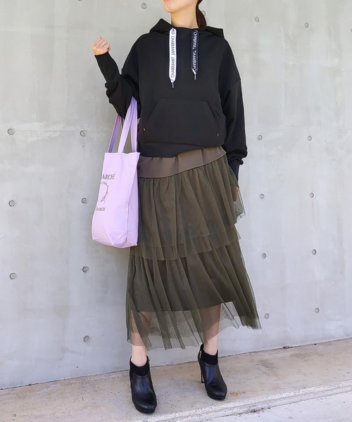 【セール】ロゴテープパーカー（パーカー）｜Q（キュー）