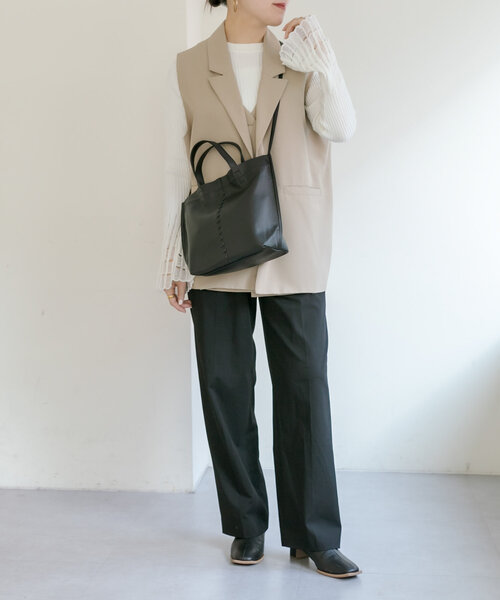 123ear PAPILLONNERイアパピヨネ) センターポイントトートバッグ 本革/軽量/2WAY》センターポイントトートバッグ Sサイズ（トートバッグ