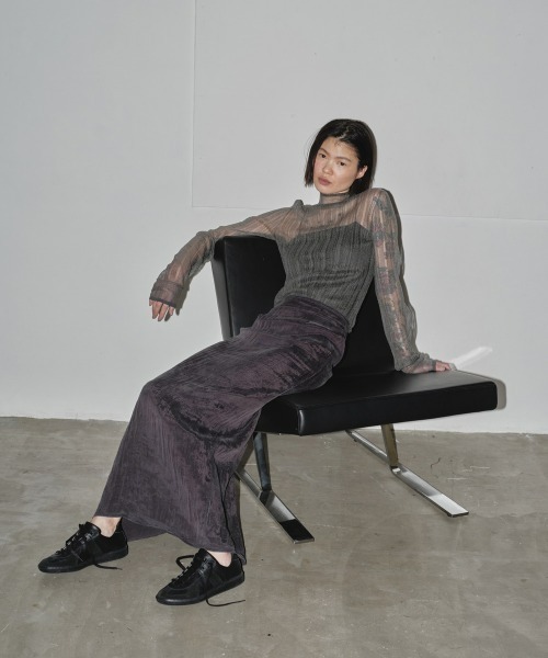 TODAYFUL（トゥデイフル）の「Silky Pencil Skirt（スカート・レディース・キナリ/チャコールグレー・36inch/38inch）」の12枚目の写真