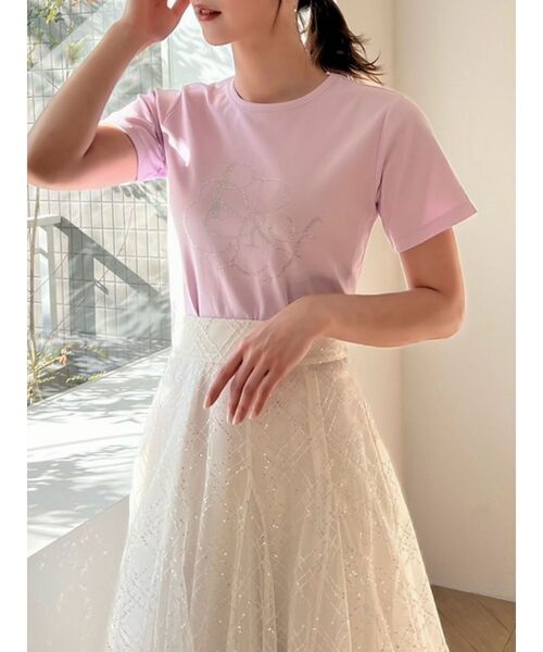 dazzlin(ダズリン)の「RIPPLE OF COLORロゴT(Tシャツ/カットソー・レディース・パープル/グリーン/オフホワイト/ブルー/ブラック・FREE)」の5枚目の写真