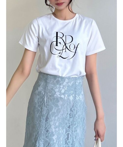 dazzlin(ダズリン)の「RIPPLE OF COLORロゴT(Tシャツ/カットソー・レディース・パープル/グリーン/オフホワイト/ブルー/ブラック・FREE)」の2枚目の写真