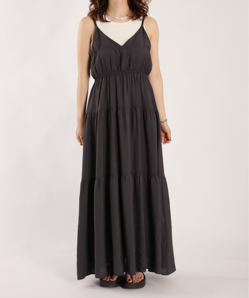 1chaku.（イッチャク）の「ティアードフレアキャミワンピース（ワンピース・レディース・ブラック/ブラウン/アイボリー/オレンジ・マルチサイズ）」の20枚目の写真