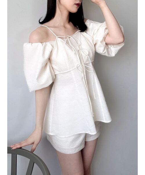 dazzlin（ダズリン）の「コンパクトジャカードショートパンツ（その他パンツ・レディース・ブラック/アイボリー/グリーン・MEDIUM/SMALL）」の2枚目の写真