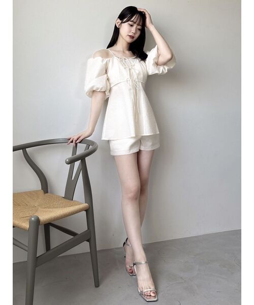 dazzlin（ダズリン）の「コンパクトジャカードショートパンツ（その他パンツ・レディース・ブラック/アイボリー/グリーン・MEDIUM/SMALL）」の5枚目の写真