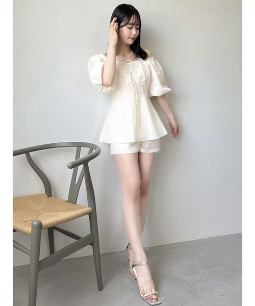 dazzlin（ダズリン）の「コンパクトジャカードショートパンツ（その他パンツ・レディース・ブラック/アイボリー/グリーン・MEDIUM/SMALL）」の6枚目の写真