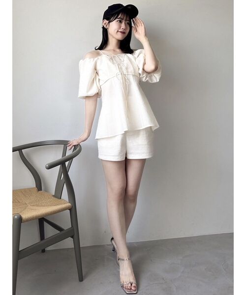 dazzlin（ダズリン）の「コンパクトジャカードショートパンツ（その他パンツ・レディース・ブラック/アイボリー/グリーン・MEDIUM/SMALL）」の9枚目の写真