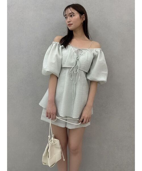 dazzlin（ダズリン）の「コンパクトジャカードショートパンツ（その他パンツ・レディース・ブラック/アイボリー/グリーン・MEDIUM/SMALL）」の12枚目の写真