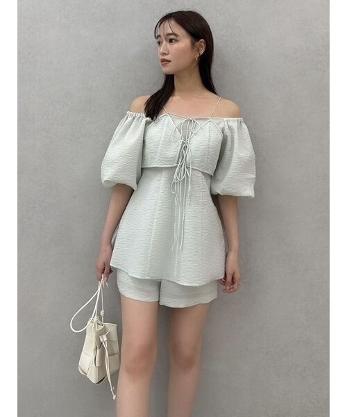 dazzlin（ダズリン）の「コンパクトジャカードショートパンツ（その他パンツ・レディース・ブラック/アイボリー/グリーン・MEDIUM/SMALL）」の13枚目の写真