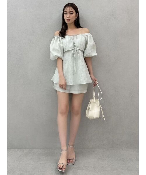 dazzlin（ダズリン）の「コンパクトジャカードショートパンツ（その他パンツ・レディース・ブラック/アイボリー/グリーン・MEDIUM/SMALL）」の15枚目の写真