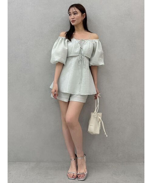 dazzlin（ダズリン）の「コンパクトジャカードショートパンツ（その他パンツ・レディース・ブラック/アイボリー/グリーン・MEDIUM/SMALL）」の17枚目の写真