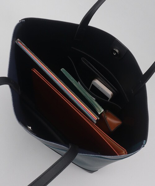 THE SHOP TK （ザ ショップ ティーケー ）の「パネルライントートバッグ（トートバッグ・メンズ・ブラック/ブラック系4/ブルーグリーン・00）」の12枚目の写真