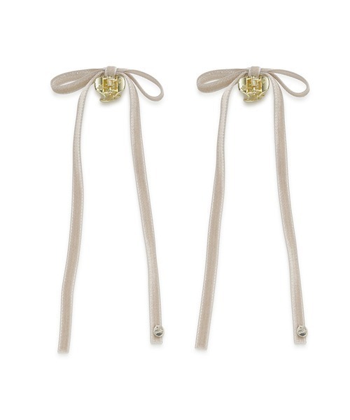 SNIDEL（スナイデル）の「ベロアリボンミニバンス（その他ヘアアクセサリー・レディース・ブラック/ライトベージュ/ホワイト・FREE）」の4枚目の写真