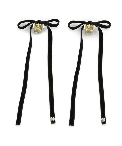 SNIDEL（スナイデル）の「ベロアリボンミニバンス（その他ヘアアクセサリー・レディース・ブラック/ライトベージュ/ホワイト・FREE）」の5枚目の写真