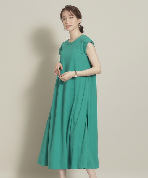 ITS'DEMO（イッツデモ）の「◆【冷感／通気性◎／レジャーにも】カノコ裾フレアワンピース（ワンピース・レディース・グリーン/ピンク系/ブラック/イエロー系その他/ブルー・00）」の9枚目の写真