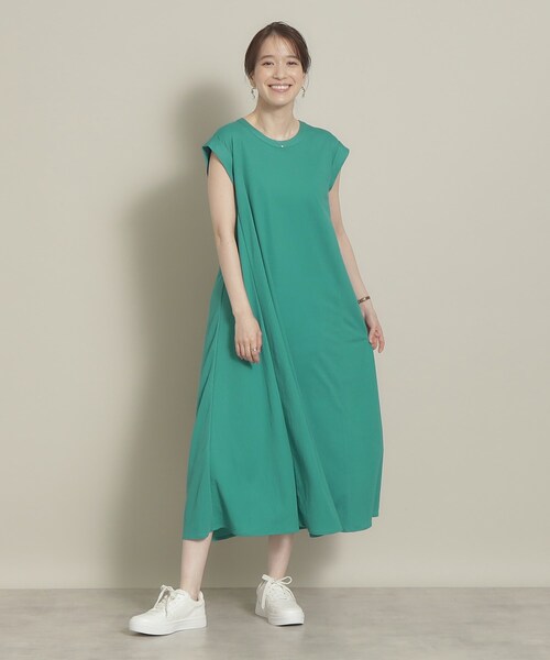 ITS'DEMO（イッツデモ）の「◆【冷感／通気性◎／レジャーにも】カノコ裾フレアワンピース（ワンピース・レディース・グリーン/ピンク系/ブラック/イエロー系その他/ブルー・00）」の8枚目の写真