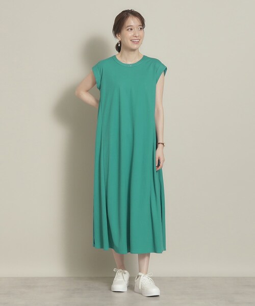 ITS'DEMO（イッツデモ）の「◆【冷感／通気性◎／レジャーにも】カノコ裾フレアワンピース（ワンピース・レディース・グリーン/ピンク系/ブラック/イエロー系その他/ブルー・00）」の7枚目の写真
