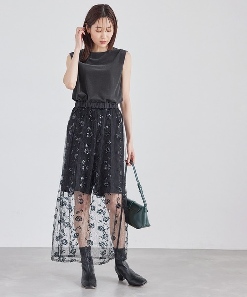 ROPE' PICNIC（ロペピクニック）の「ベロアノースリーブカットトップス（Tシャツ/カットソー・レディース・チャコールグレー/ブルー系その他6/ベージュ系その他2・38）」の12枚目の写真