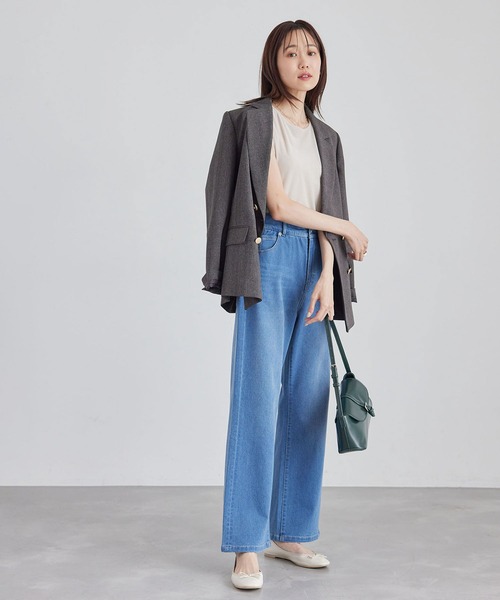 ROPE' PICNIC（ロペピクニック）の「ベロアノースリーブカットトップス（Tシャツ/カットソー・レディース・チャコールグレー/ブルー系その他6/ベージュ系その他2・38）」の7枚目の写真