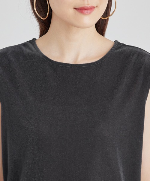 ROPE' PICNIC（ロペピクニック）の「ベロアノースリーブカットトップス（Tシャツ/カットソー・レディース・チャコールグレー/ブルー系その他6/ベージュ系その他2・38）」の22枚目の写真