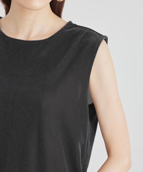 ROPE' PICNIC（ロペピクニック）の「ベロアノースリーブカットトップス（Tシャツ/カットソー・レディース・チャコールグレー/ブルー系その他6/ベージュ系その他2・38）」の21枚目の写真