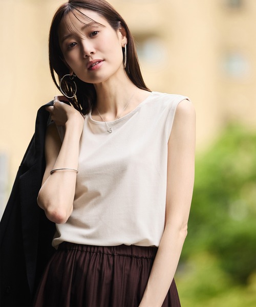 セール】ベロアノースリーブカットトップス（Tシャツ/カットソー