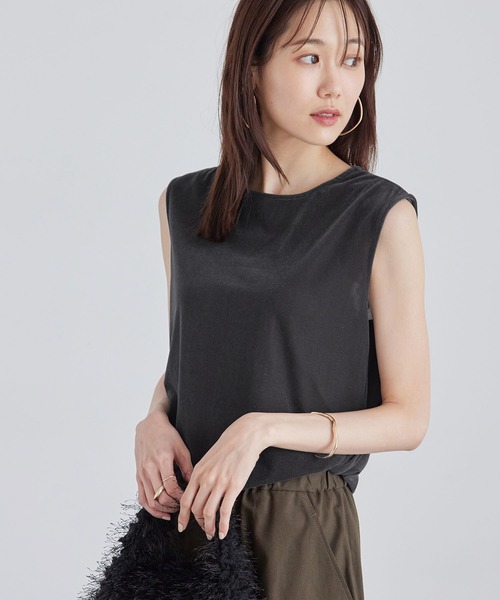 45R☆カットワーク ノースリーブトップス 45R☆カットワーク