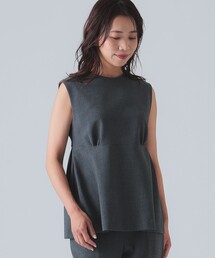 ダブルクロス ペプラム ノースリーブ ブラウス