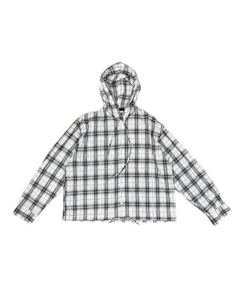 ブラウス シャツ CROPPED CHECK SHIRTS レディース メンズ ブラウス シャツ See-through check cropped shirt / シースルー