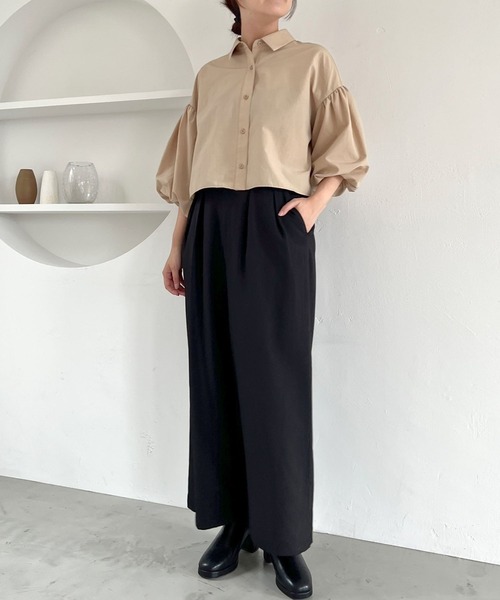 mysty woman(ミスティウーマン)の「バルーンスリーブシャツ 143236(シャツ/ブラウス・レディース・ブラック/オフホワイト/ベージュ・FREE)」の9枚目の写真