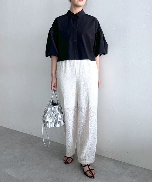 mysty woman(ミスティウーマン)の「バルーンスリーブシャツ 143236(シャツ/ブラウス・レディース・ブラック/オフホワイト/ベージュ・FREE)」の22枚目の写真