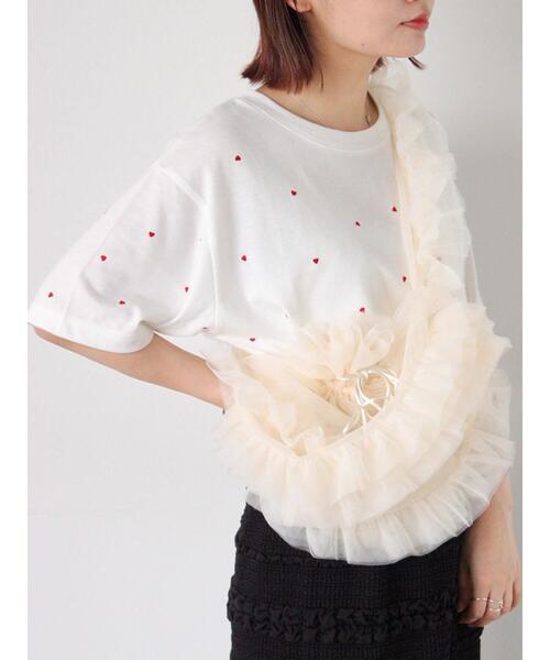 ehka sopo（エヘカソポ）の「チュールマルチWAYフリルバッグ（ハンドバッグ・レディース・ブラック/グレー/キナリ・F）」の4枚目の写真