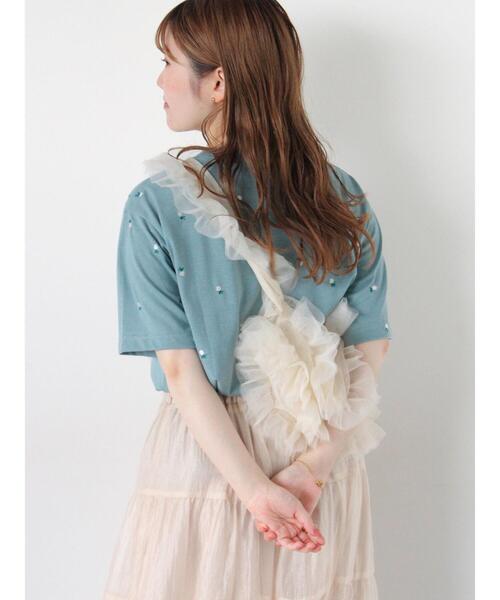 ehka sopo（エヘカソポ）の「チュールマルチWAYフリルバッグ（ハンドバッグ・レディース・ブラック/グレー/キナリ・F）」の6枚目の写真