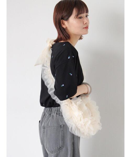 ehka sopo（エヘカソポ）の「チュールマルチWAYフリルバッグ（ハンドバッグ・レディース・ブラック/グレー/キナリ・F）」の14枚目の写真