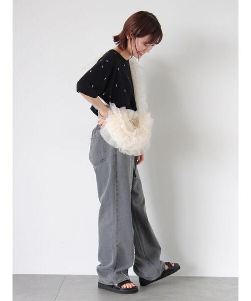 ehka sopo（エヘカソポ）の「チュールマルチWAYフリルバッグ（ハンドバッグ・レディース・ブラック/グレー/キナリ・F）」の18枚目の写真