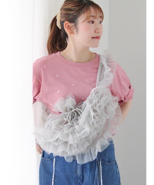 ehka sopo（エヘカソポ）の「チュールマルチWAYフリルバッグ（ハンドバッグ・レディース・ブラック/グレー/キナリ・F）」の20枚目の写真