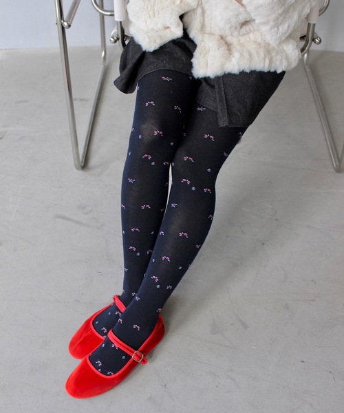 SANSeLF（サンセルフ）の「フラワーエンブロイダリータイツ【SANSeLF】sana24a002（タイツ/ストッキング・レディース・ネイビー/グレー・FREE）」の11枚目の写真