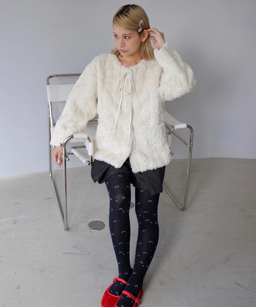 SANSeLF（サンセルフ）の「フラワーエンブロイダリータイツ【SANSeLF】sana24a002（タイツ/ストッキング・レディース・ネイビー/グレー・FREE）」の12枚目の写真