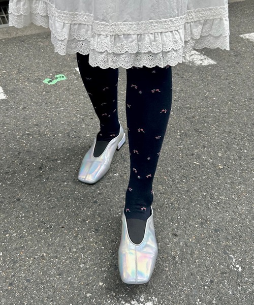 SANSeLF（サンセルフ）の「フラワーエンブロイダリータイツ【SANSeLF】sana24a002（タイツ/ストッキング・レディース・ネイビー/グレー・FREE）」の14枚目の写真
