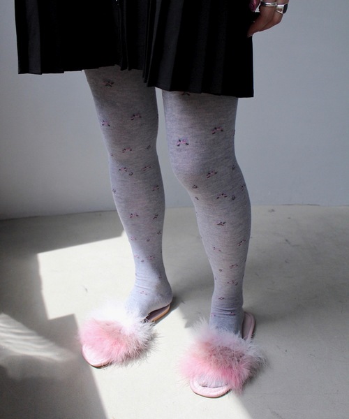 SANSeLF（サンセルフ）の「フラワーエンブロイダリータイツ【SANSeLF】sana24a002（タイツ/ストッキング・レディース・ネイビー/グレー・FREE）」の3枚目の写真