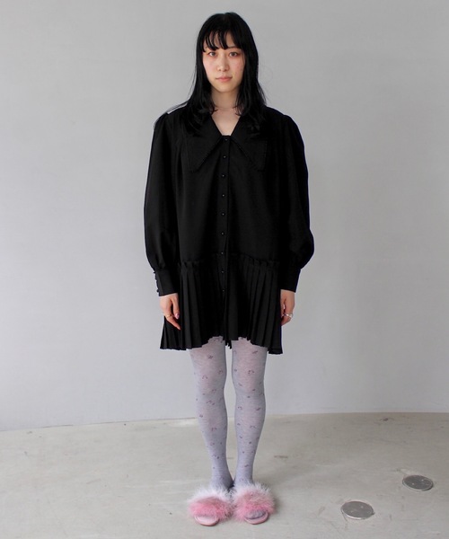 SANSeLF（サンセルフ）の「フラワーエンブロイダリータイツ【SANSeLF】sana24a002（タイツ/ストッキング・レディース・ネイビー/グレー・FREE）」の6枚目の写真